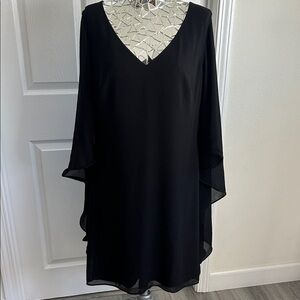 Lauren Ralph Lauren Black Cape Women's Dress Sz L